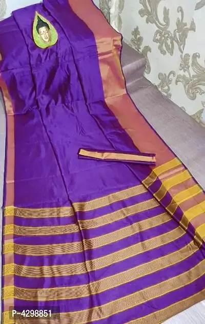 Zari border cotton silk saree with blouse