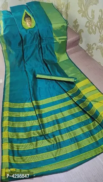 Zari border cotton silk saree with blouse