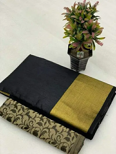 New Trendy Cotton Silk Sarees with Blouse Piece
