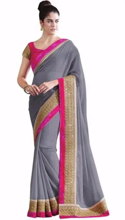 Latest Attractive Georgette Saree with Blouse piece