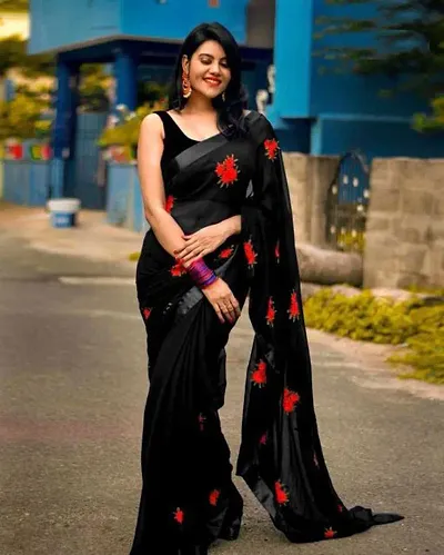 Embroidered Fashion Georgette Saree