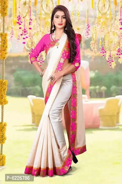 Attractive Art Silk Embroidered Saree with Blouse piece