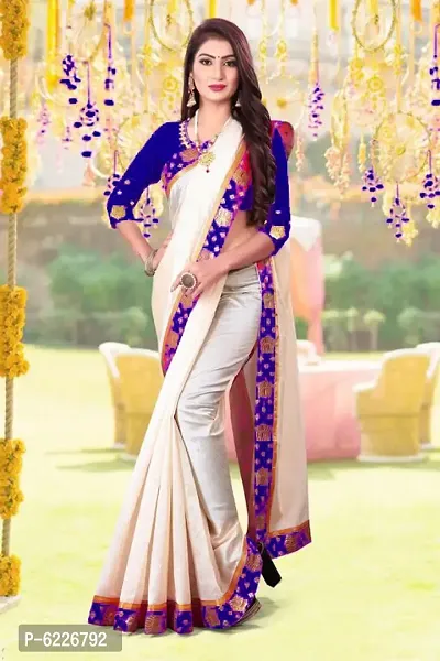 Attractive Art Silk Embroidered Saree with Blouse piece-thumb0