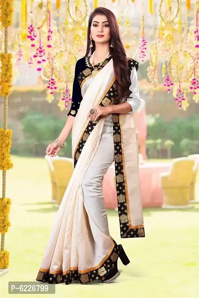 Attractive Art Silk Embroidered Saree with Blouse piece