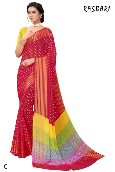 Chiffon Printed Sarees with Blouse piece