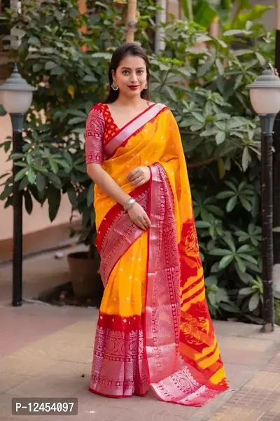 elegant chiffon braso   printed  saree with blouse-thumb0