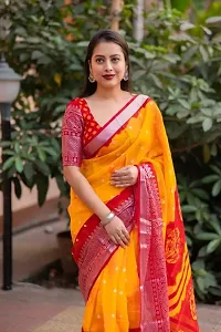 elegant chiffon braso   printed  saree with blouse-thumb1