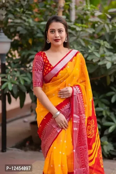 elegant chiffon braso   printed  saree with blouse-thumb2