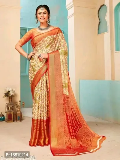 Attractive  brasso viscose silk   saree with blouse-thumb0