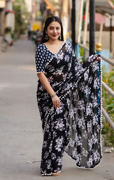 Classic Georgette Saree with Blouse piece