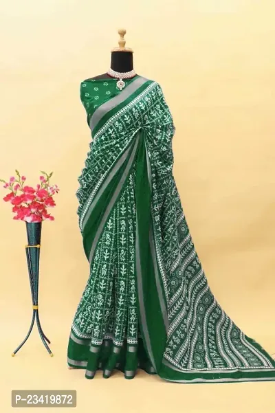 Classic Art Silk Printed Saree with Blouse piece-thumb0