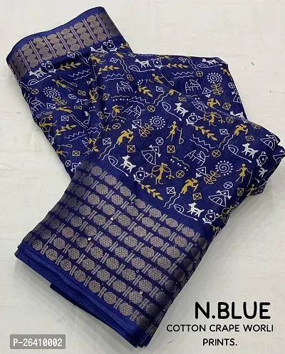 Classic Silk Cotton Saree with Blouse piece-thumb0