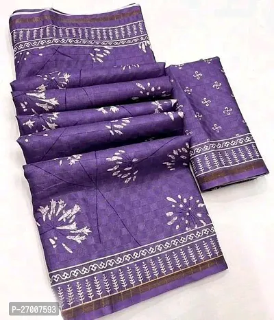 Classic Jute Silk Saree with Blouse piece-thumb0