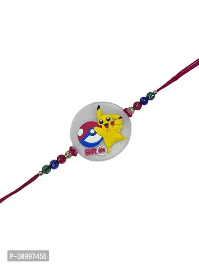 Les Bon Amis Modern Cartoon Character Rakhi for Kids with Roli Chawal | Rakhee for Younger Brother, Bro, Child, Little One, Baby, Baby Boy, Girl - Pack of 2 Cartoon Character Pokemon and Pikachu-thumb2