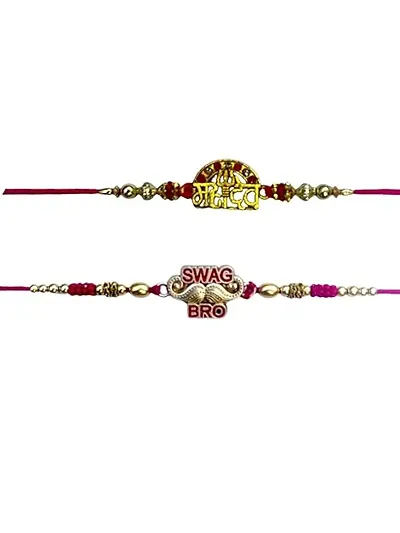 Designer Plastic Rakhis Combo For Brother And Sister Pack Of 4