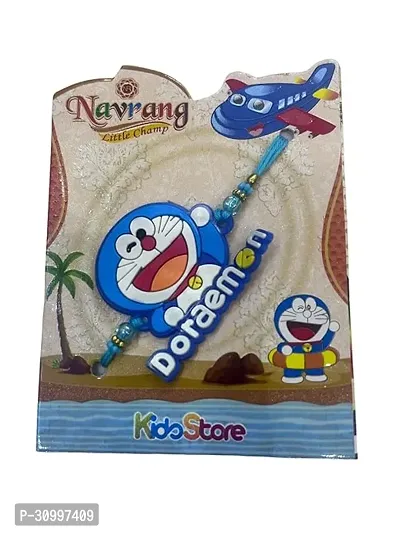 Les Bon Amis Modern Stylish Doraemon Cartoon Character Rakhi for Kids with Roli Chawal | Rakhee for Younger Brother, Bro, Child, Little One, Baby, Baby Boy, Girl - Pack of 1-thumb2