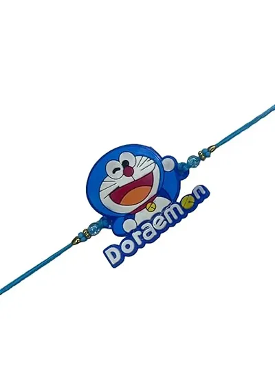 Stylish Doraemon Cartoon Character Rakhi for Kids with Roli Chawal Pack of 1 With Roli And Chawal