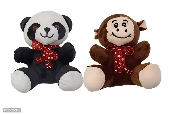 soft toys panda and monkey 25 cm emrodry-thumb0