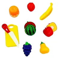Realistic Sliceable Fruits Vegetable Cutting Play Toy Set for Kids (Multicolor) (Fruits Cutting Play Set - 9 Pcs)-thumb1