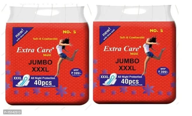 ALIZEE Extra Care Sanitary Pads Red Maxi for Women XXXL (40 pads) COMBO pack of 2