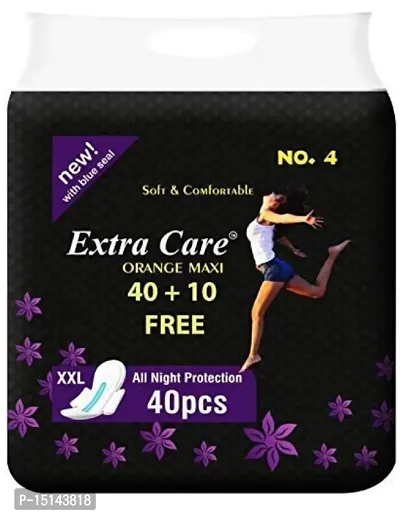 EXTRA CARE MANUFACTURING UNIT Sanitary Napkin with Ultra Thin Cellulase Fiber and Soft Count 40 with 10 Small Pads for women