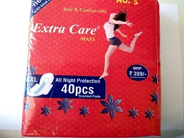 Extra Care Womens/Girls XXL Sanitary Pads (Napkins) with Wings - Pack of 40(Pack of 2)-thumb2