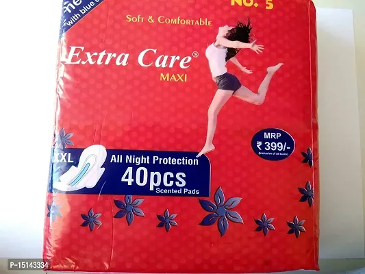 Extra Care Womens/Girls XXL Sanitary Pads (Napkins) with Wings - Pack of 40(Pack of 2)-thumb3