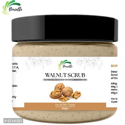 Borcelle Walnut Face Scrub For Removes Dirt Opens Clogged Pores Cream Base Cleanser and Softens