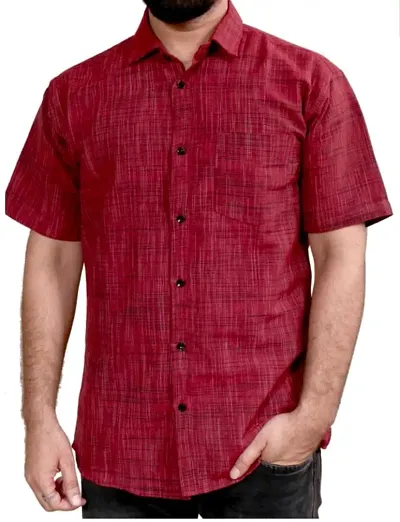 Stylish Fancy Cotton Short Sleeves Casual Shirts For Men