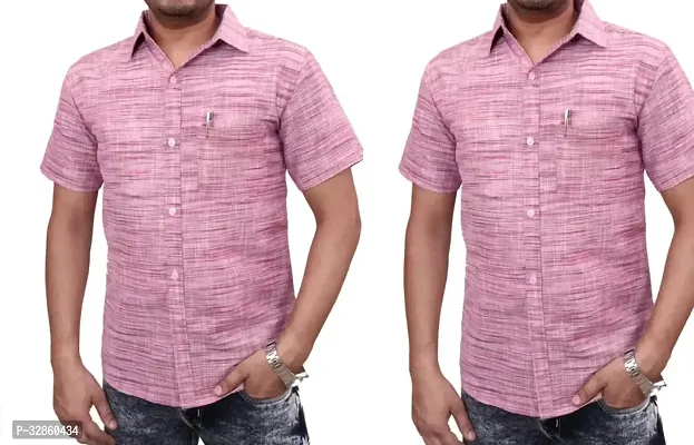 Stylish Multicoloured Cotton Casual Shirt For Men Pack Of 2-thumb0