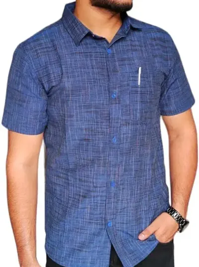 Best Selling Cotton Blend Short Sleeves Casual Shirt 