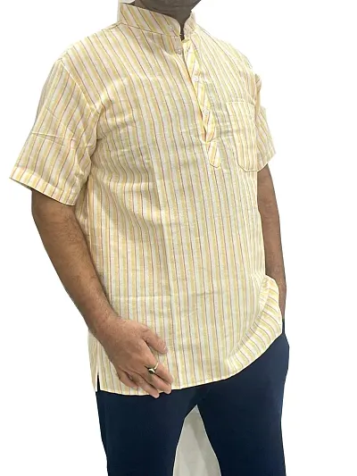 Stylish Short Sleeves Casual Kurtas For Men