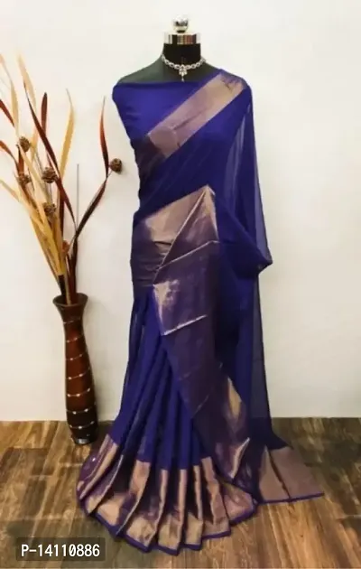 Fancy Chiffon Saree Without Blouse Piece For Women-thumb0