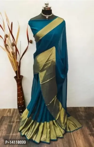 Fancy Chiffon Saree Without Blouse Piece For Women