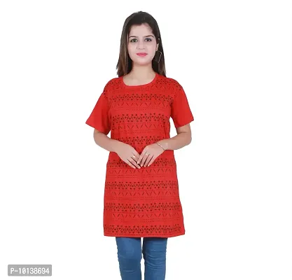 BG Women Long T-Shirt (Rajsthani,Red)