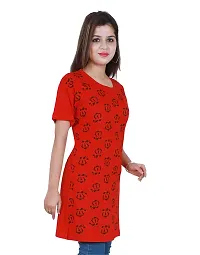 BG Women Long T-Shirt (Red,Phool)-thumb2