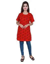 BG Women Long T-Shirt (Red,Phool)-thumb5