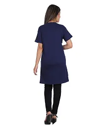 Women's Long T-Shirt (Btrfly,Navy Blue)-thumb4