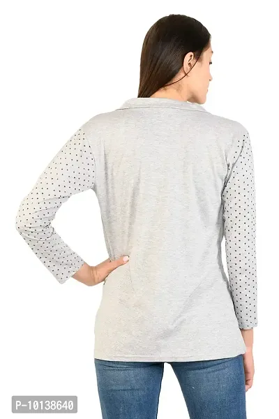 BG ONLINE Women/Girl's Cotton Casual Shrugs with Pocket & Full Sleeves (Light Grey)-thumb4