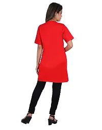 BG Women Long T-Shirt (Phool-Patti,Red)-thumb3