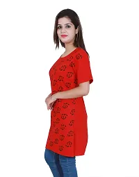 BG Women Long T-Shirt (Red,Phool)-thumb3