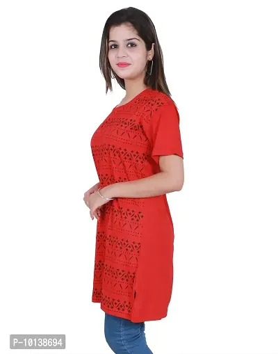 BG Women Long T-Shirt (Rajsthani,Red)-thumb4