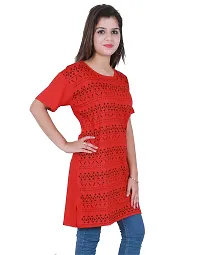 BG Women Long T-Shirt (Rajsthani,Red)-thumb2