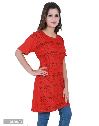 BG Women Long T-Shirt (Rajsthani,Red)-thumb3