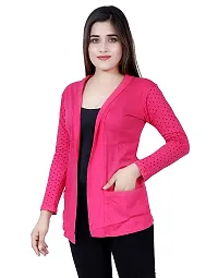 BG ONLINE Women/Girl's Cotton Casual Shrugs with Pocket  Full Sleeves-thumb2