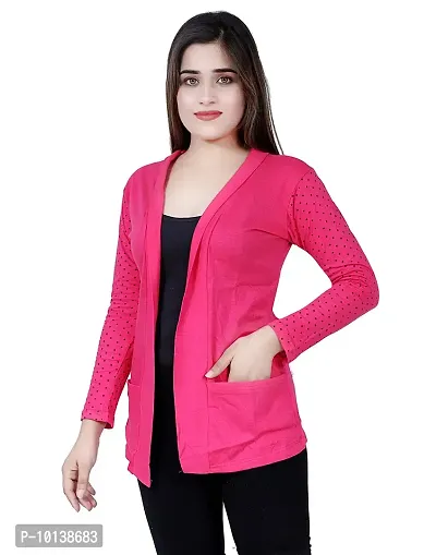 BG ONLINE Women/Girl's Cotton Casual Shrugs with Pocket  Full Sleeves-thumb3