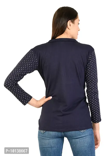 BG ONLINE Women/Girl's Cotton Casual Shrugs with Pocket & Full Sleeves (Navy Blue)-thumb4