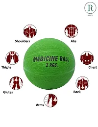 Professional Medicine Ball For ABS Core Strength Training Green 2 Kgs-thumb3