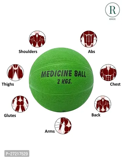 Professional Medicine Ball For ABS Core Strength Training Green 2 Kgs-thumb4
