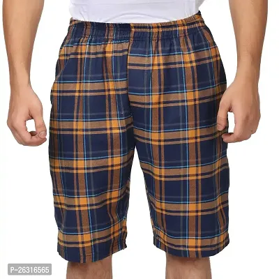 GLOWBODY Men Long Bermuda Shorts Outdoor Shorts (L, Long Bermuda Check Bright)-thumb0